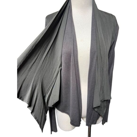 Cynthia Rowley Draped Cardigan Sweater Jacket Grey Long Sleeve Size XS - Picture 2 of 6